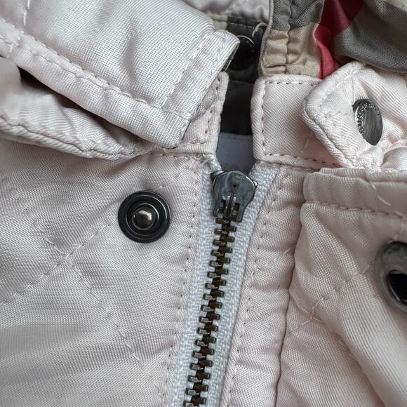 Burberry Baby Girls Size 18M Quilted Removeable Hood Jacket Light Pink - Picture 5 of 10